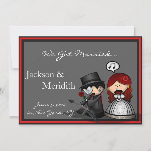 劇的なステージの駆け落ち発表 案内状 (正面)