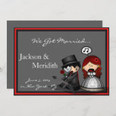 劇的なステージの駆け落ち発表 案内状 (正面/裏面)