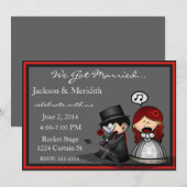 劇的なステージ挙式 / 披露宴告知 招待状 (正面/裏面)