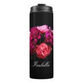 劇的なピンクと紫の牡丹の名前 タンブラー (正面)