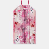 劇的なピンクのフローラハート ギフトタグ (裏面)