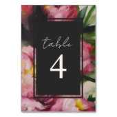 劇的なピンク結婚のフローラのテーブル番号 テーブルナンバー (裏面)