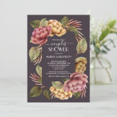 劇的なフローラカップルウェディングシャワー招待状 招待状 (スタンド正面)
