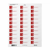 劇的なフローラ渦巻き差出人住所ラベル、赤 ラベル (フルシート)