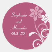 劇的なフローラ渦巻き結婚式用シール ラウンドシール (正面)