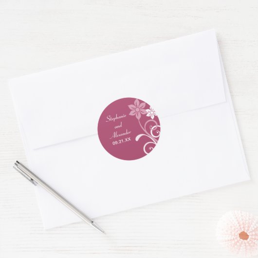 劇的なフローラ渦巻き結婚式用シール ラウンドシール (封筒)