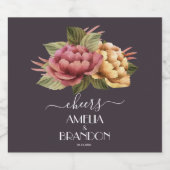 劇的なフローラ結婚の スパークリングワインラベル (シングルラベル)