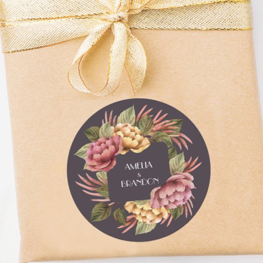 劇的なフローラ結婚の ラウンドシール