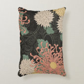 劇的なヴィンテージ日本の菊フローラ アクセントクッション (正面(垂直))