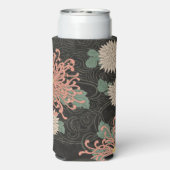 劇的なヴィンテージ日本の菊フローラ スリム缶クーラー