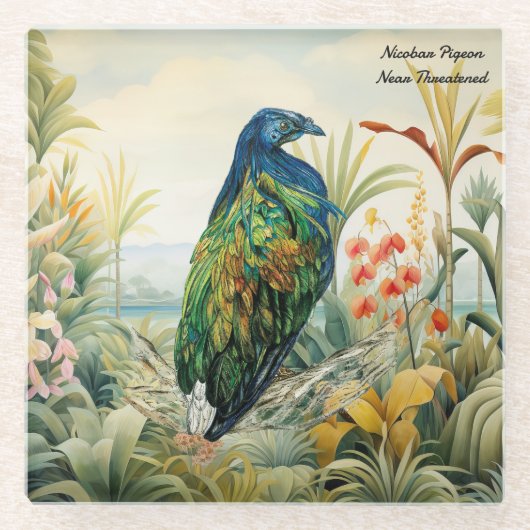 劇的な手色彩の鮮やかのニコ鳩 ガラスコースター (正面)