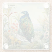 劇的な手色彩の鮮やかのニコ鳩 ガラスコースター (裏面)