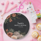 劇的な暗黒のゴシック様式のヴィンテージブライダルシャワー ペーパープレート (パーティー)