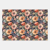 劇的な水彩フローラ贈り物 ラッピングペーパーシート (正面2)