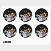 劇的な水色の花模様結婚の大きい ラウンドシール (シート)