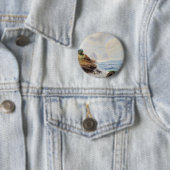 劇的な波が岩場の海岸のピンを打つ 缶バッジ (インサイチュ)