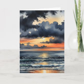 劇的な海岸日没空白の カード (正面)