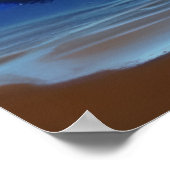 劇的な海波と夕日 ポスター (角)