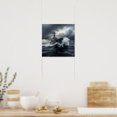 劇的な海軍駆逐艦 ポスター (キッチン)