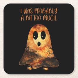 劇的な皮肉ハロウィーン幽霊 スクエアペーパーコースター