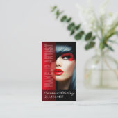 劇的な目のメーキャップアーティスト|の赤 名刺 (スタンド正面)