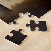 劇的な空の下で光る灯台 ジグソーパズル (側面)