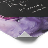 劇的な紫のフローラ結婚の歓迎 ポスター (角)