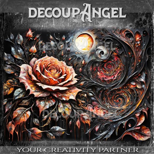 劇的な絵を描バラの – Decompage- 薄葉紙