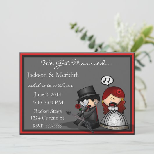 劇的な舞台での秘密結婚 / 披露宴のお知らせ 招待状 (スタンド正面)