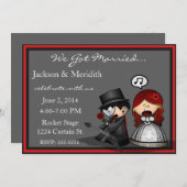 劇的な舞台での秘密結婚 / 披露宴のお知らせ 招待状 (正面/裏面)