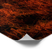 劇的な赤い霧の冬の雪のない森 ポスター (角)