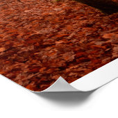 劇的な赤い霧の冬の雪のない森 ポスター (角)