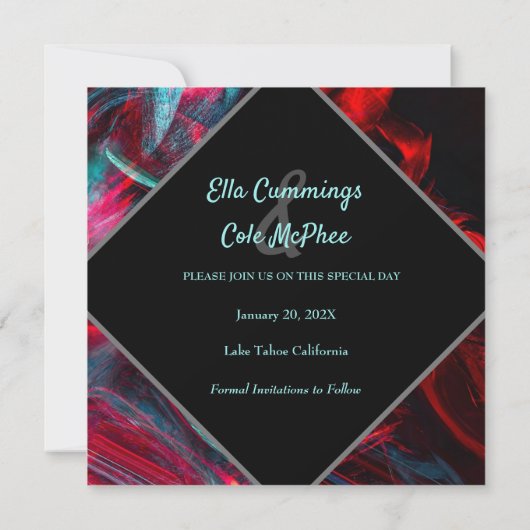 劇的な赤と黒の日付を保存 セーブザデート (裏面)