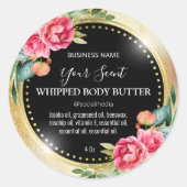 劇的な金ゴールドグリッター及びインク体バターラベル ラウンドシール (正面)