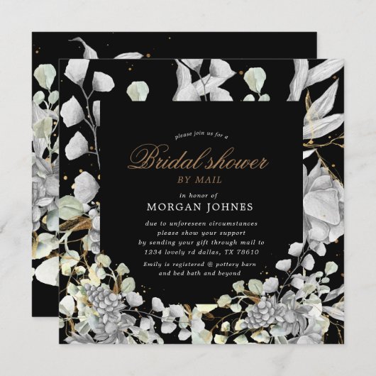 劇的な銀のフローラブライダルシャワー(郵便) (正面/裏面)