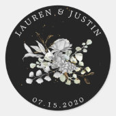 劇的な銀の金ゴールドフローラモノグラムシール ラウンドシール (正面)