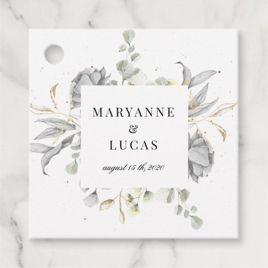 劇的な銀フローラモノグラ結婚ム フェイバータグ (正面)