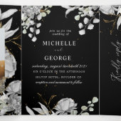 劇的な銀フローラ3倍結婚式招待状 三つ折り招待状 (内部中)