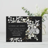 劇的な銀金ゴールド結婚フローラ 招待状 (スタンド正面)