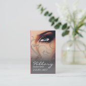 劇的な青い目のメーキャップアーティスト|の灰色 名刺 (スタンド正面)