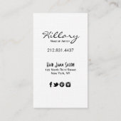 劇的な青い目のメーキャップアーティスト|の赤 名刺 (裏面)