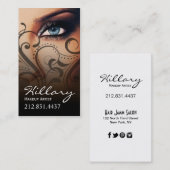 劇的な青い目のメーキャップアーティスト|の黒 名刺 (正面/裏面)