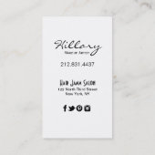 劇的な青い目のメーキャップアーティスト|の黒 名刺 (裏面)