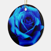 劇的な青のバラ セラミックオーナメント (左)