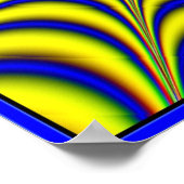 劇的な黄色の青いパルス ポスター (角)