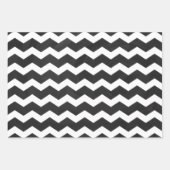 劇的な黒の色のコーディネートされたパターン ラッピングペーパーシート (正面2)