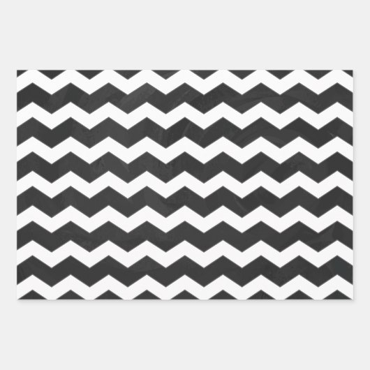 劇的な黒の色のコーディネートされたパターン ラッピングペーパーシート (正面2)