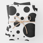 劇的な黒の色のコーディネートされたパターン ラッピングペーパーシート (インサイチュ)