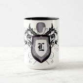 劇的なEpeeのフェンシングの頂上の白のマグ マグカップ (中央)