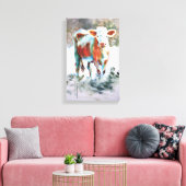 劇的絵画な異常な色の牛 キャンバスプリント (インサイチュ (リビング))